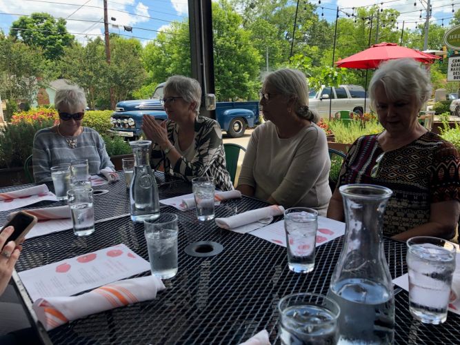 06 Members enjoying lunch at Heirloom in Athens after visiting the gardens
